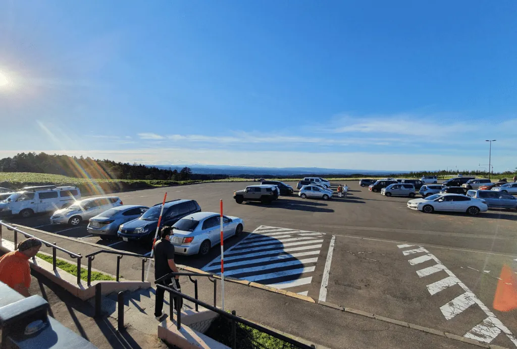 Van life setup at a Japanese roadside station